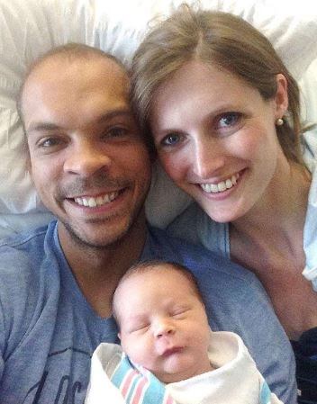 Alexandra Reeve with her husband and son